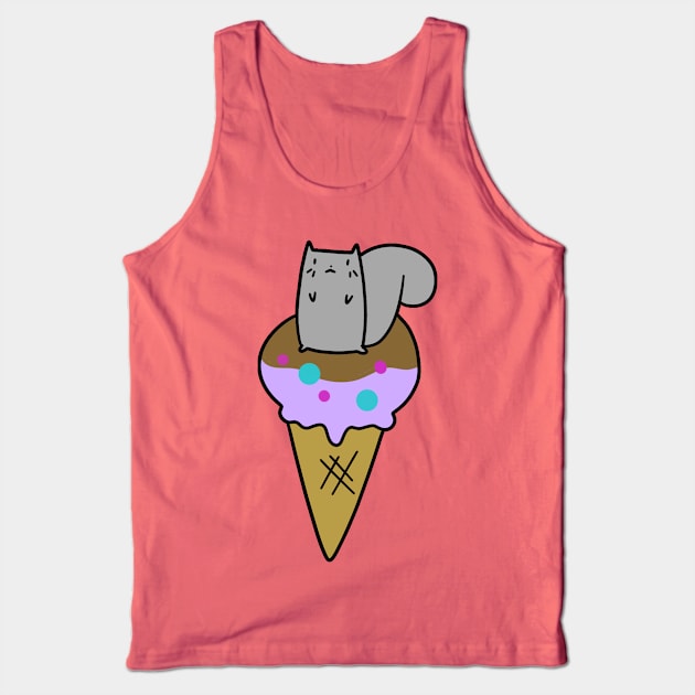 Gray Squirrel Icecream Cone Tank Top by saradaboru